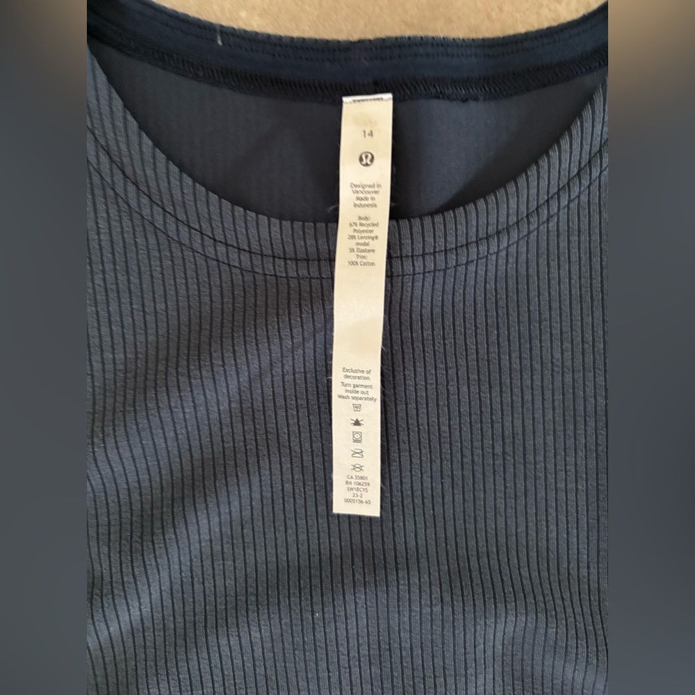 Lululemon Ribbed Softstreme Slim-Fit Tank Dress, Size 14 - Picture 5 of 9